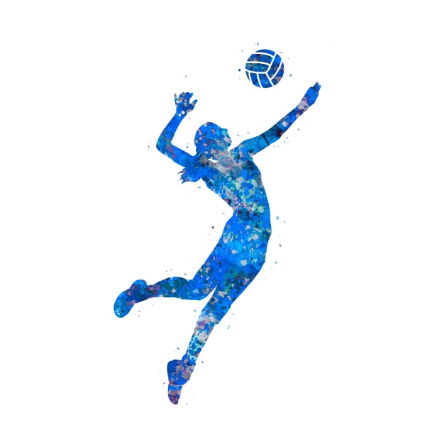 Volleyball player girl blue art by Yahya Art