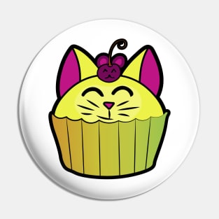 Catcake With Mouse-Cherry - Yellow Pin