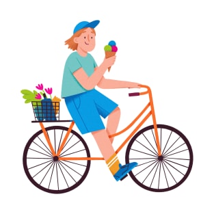 Cyclist with icecream T-Shirt