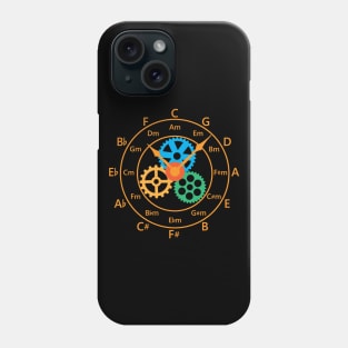 Circle of Fifths Mechanical Clock Style Warm Orange Phone Case