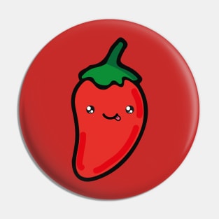 Adorable red chilli pepper kawaii Mexican spicy food cute hot sauce Pin