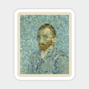 Van Gogh Self Portrait Pixel Art Magnet