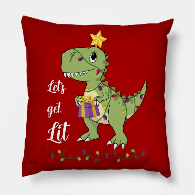 Let's Get Lit Christmas Pillow by MasliankaStepan