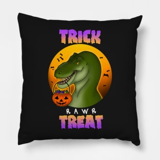 Trick Rawr Treat Halloween T. rex Pillow