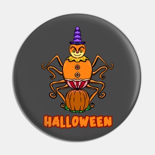 Giant spider in halloween costume Pin