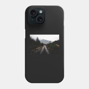 Empty Road To Scottish Highlands in Moody Cloudy Weather Isle of Skye Phone Case