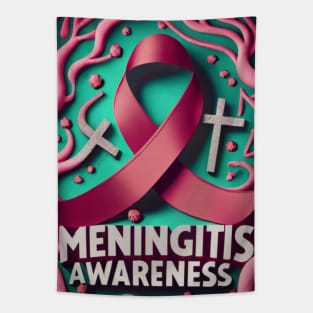 Meningitis Awareness Ribbon with Veins Tapestry