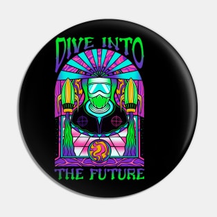 Dive into the future Pop art surrealism Pin