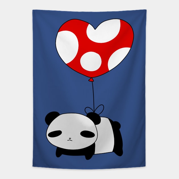 Heart Balloon Panda Tapestry by saradaboru