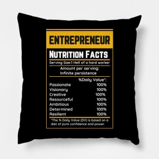 Entrepreneur Nutrition Facts Pillow