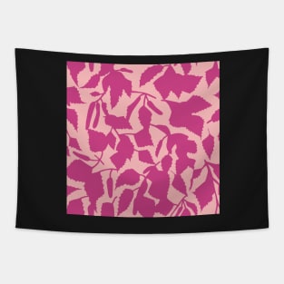Birch leaves fuchsia on light pink seamless pattern Tapestry