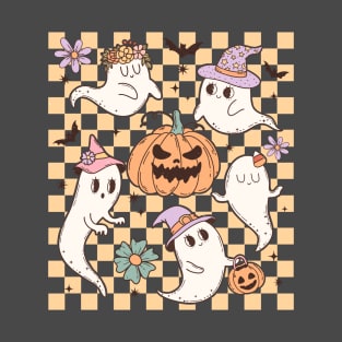 Retro Halloween Checkerboard T-Shirt