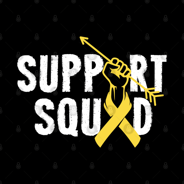 Support Squad Bone Cancer Awareness yellow Ribbon by ArtedPool