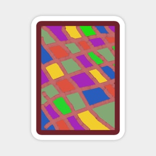 colorful checked pattern Magnet