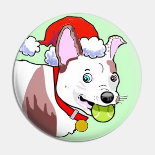 MERRY GRUFFMAS DOG CARTOON GREEN Pin