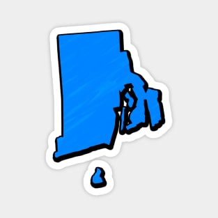 Bright Blue Rhode Island Outline Magnet