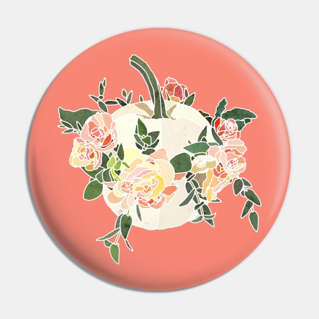 Floral Pumpkin Pin by Roguish Design