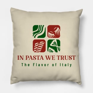 In pasta we trust vintage Pillow