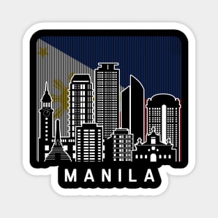 Manila NCR Skyline Philippines Flag Magnet