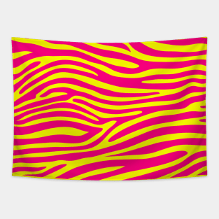 Pink and Yellow Zebra Print Tapestry