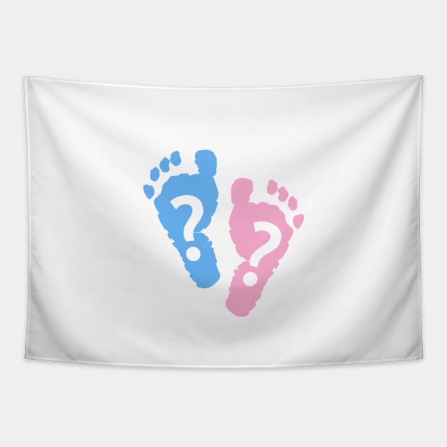 Baby foot print. Baby gender reveal Tapestry by GULSENGUNEL