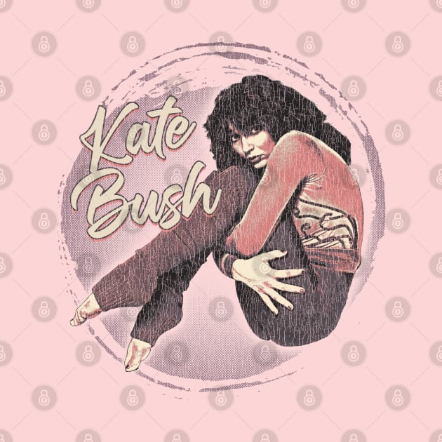 Vintage Halftone dots Kate Bush Fanart Design by Bingung Mikir Nama Design