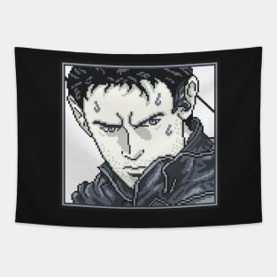 Resident Evil Chris Redfield Pixel Art Tapestry