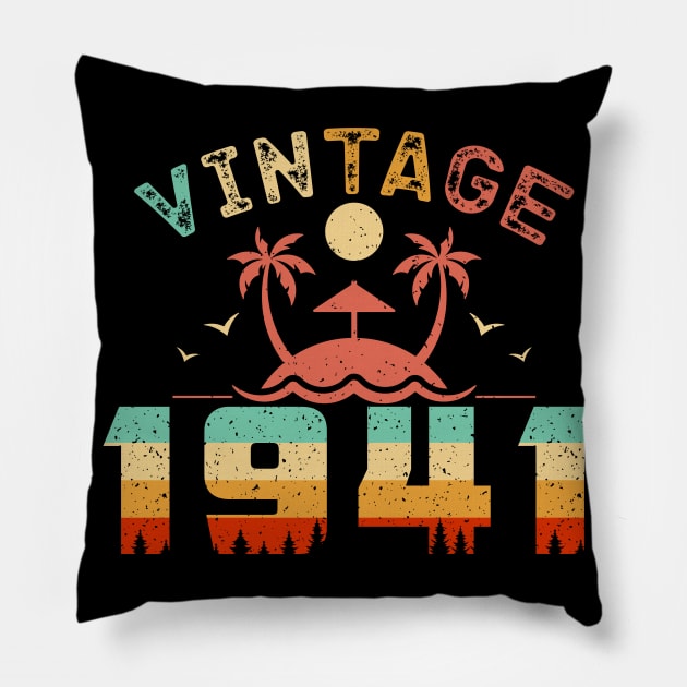 Vintage 1941 Cool Birthday Gift Idea Pillow by QualityDesign