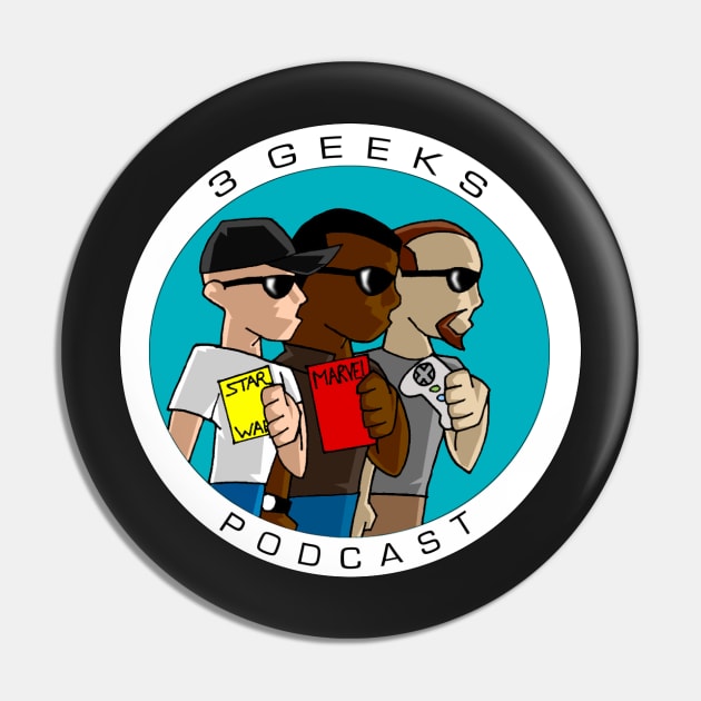 3 geeks Logo Pin by 3GeeksPodcast