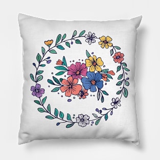 Hippie Flowers Flower Power Pretty Floral Pillow