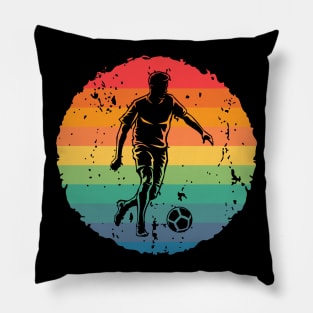 Retro Vintage Soccer Player Soccer Lovers Football Fans Gift Pillow