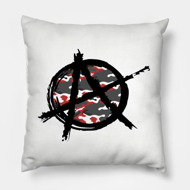 Anarchy - Camouflage Red Pillow by GR8DZINE