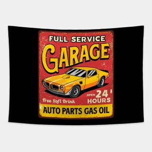 Retro Vintage Automotive Tin Sign Tapestry