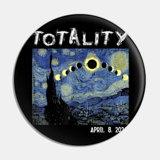 Art Solar Eclipse 2024 Totality April 8 Men Women Kids Pin