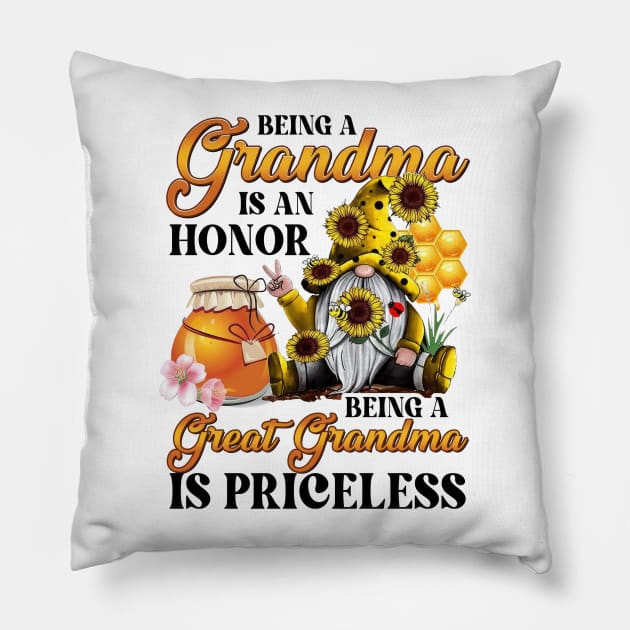 Flower Gnomes Being Great Grandma Is Priceless Mother's Day Pillow by cyberpunk art