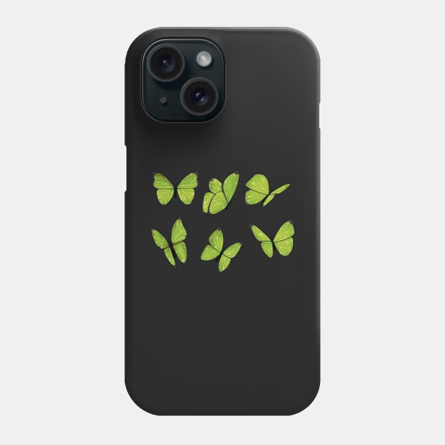 Lime green butterfly sticker pack Phone Case by Itsacuteart