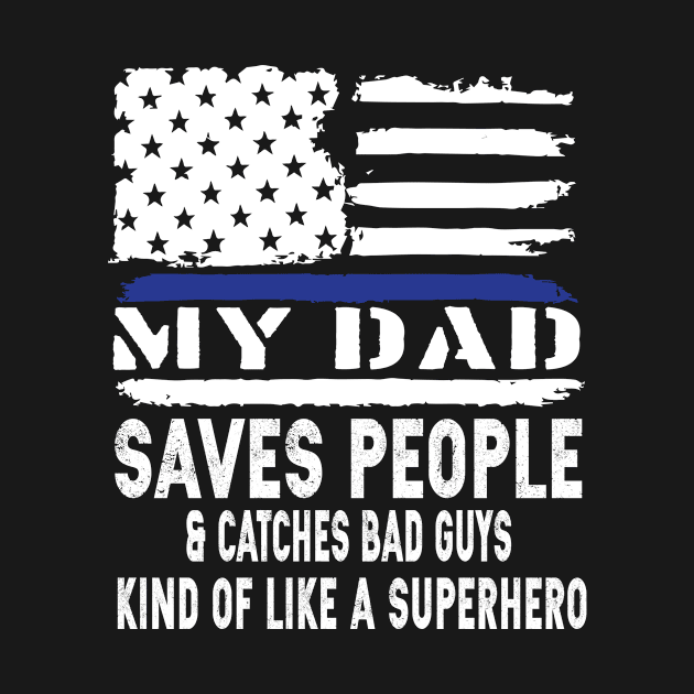 Thin blue line police officer dad premium by KittleAmandass