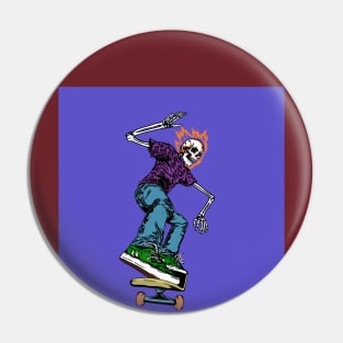 Skatazz skeleton blue Pin