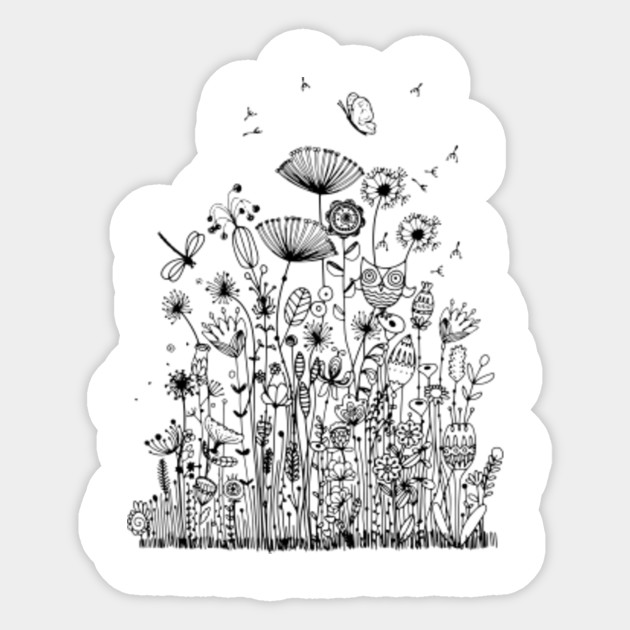 Rubino Line Drawing Abstract Swirls Flowers Floral Mandala