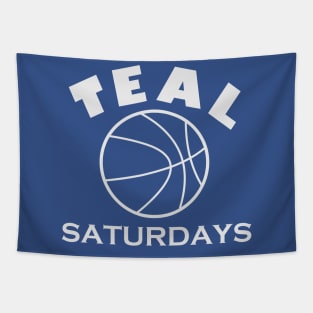 teal saturday bball Tapestry