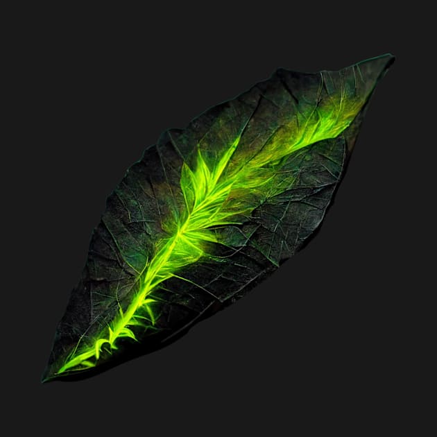 Dark Leaf Florescent by JequiPrint