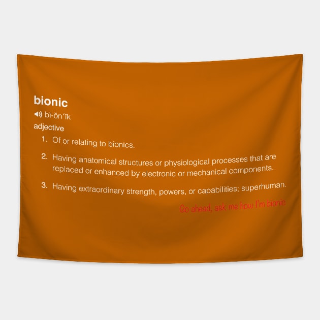 Bionic Definition in White Go Ahead Ask Tapestry by YOPD Artist