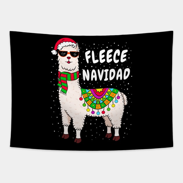 Spanish Christmas Gift Fleece Feliz Navidad Llama Tapestry by silentsoularts