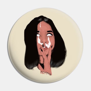 PRETTY GIRL HEAD SMOKING Pin