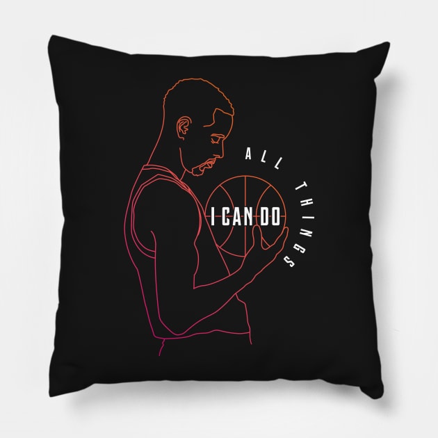 I Can Do All Things Gradient Pillow by teeleoshirts