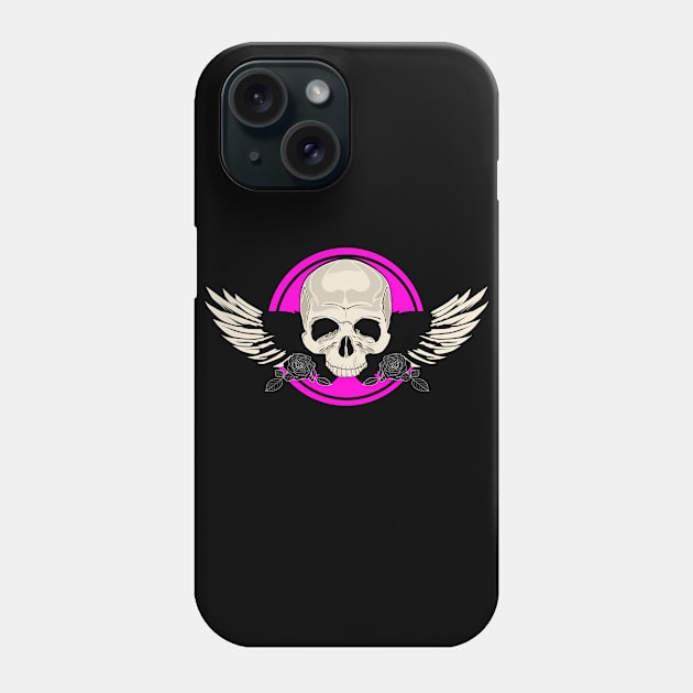 Wing Skull - PINK Phone Case by adamzworld