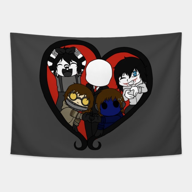 creepypasta love Tapestry by LillyTheChibi