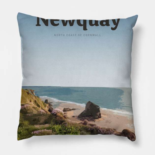 Visit Newquay Pillow by Mercury Club