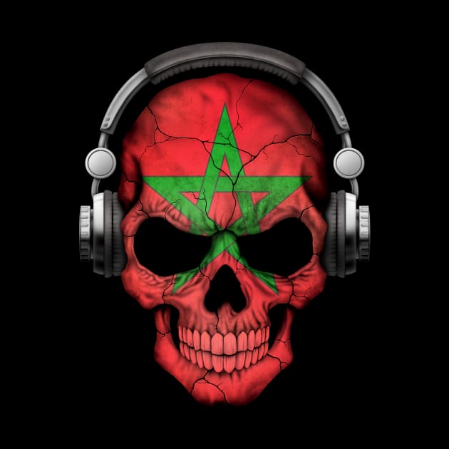 Dark Skull Deejay with Moroccan Flag by jeffbartels