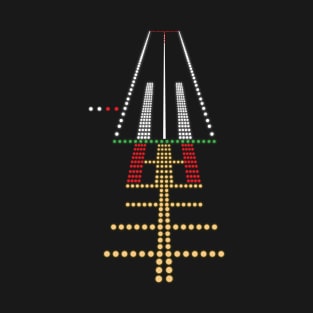 Airport Approach Lights Final Approach at night T-Shirt